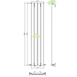 Radiateur sèche-serviette design vertical NERISSA 50x120 cm en chrome 