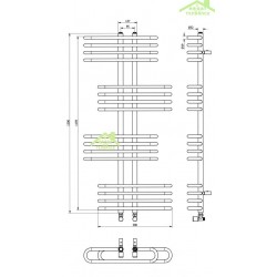 Radiateur sèche-serviette design vertical EDEN 50x120 cm en chrome