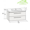 Ensemble meuble & lavabo RIHO ALTARE SET 32   en bois stratifié 100x47 x H56,5 cm