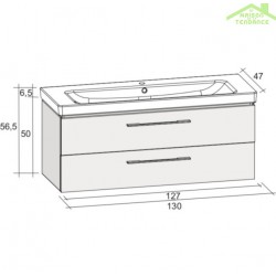 Ensemble meuble & lavabo RIHO ALTARE SET 33   en bois stratifié  130x47 x H56,5 cm