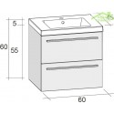 Ensemble meuble & lavabo RIHO  BELLIZZI SET 02 en bois stratifié 60x45x H 60 cm