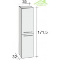 Armoire de douche à 2 portes gauche RIHO BELLIZZI en bois stratifié 35x32x171,5 cm