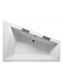 Grande baignoire d'angle gauche acrylique RIHO DOPPIO 180x130 cm avec 2 poignées intégrées