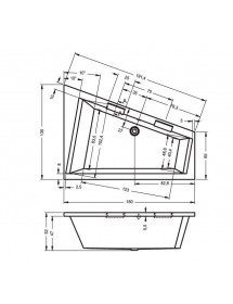 Grande baignoire d'angle gauche acrylique RIHO DOPPIO 180x130 cm avec 2 poignées intégrées