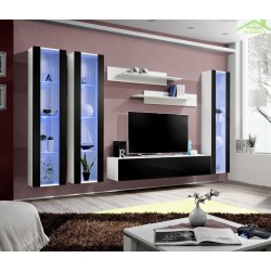 Ensemble meuble TV mural FLY-C de haute brillance
