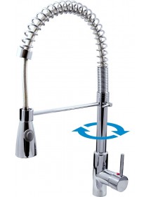 Mitigeur évier extractible SEINA avec flexible tréssé H. 38cm