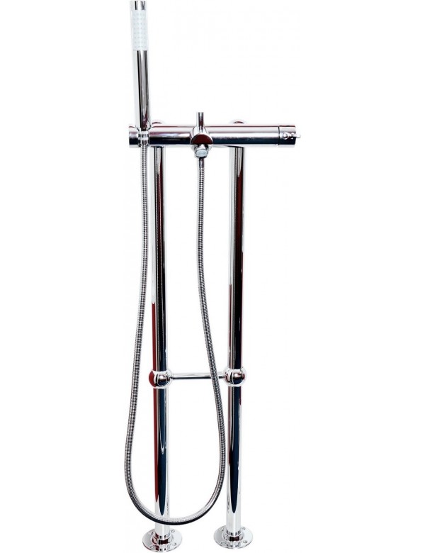 Mitigeur baignoire sur pied SEINA enlaiton chromé avec douchette H. 106 cm