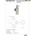 Distributeur de savon liquide BETA en petit verre 7cm x 14,5cm x 10cm / 250ml
