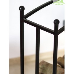 Rack à bûches rectangulaire en acier noir "BERRY" 90x60x25 cm