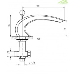 Mitigeur baignoire à cascade 3 trous avec inverseur