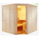 Cabine de Sauna d’angle WELLFUN CORNER de SENTIOTEC 145x145 cm