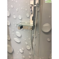 Colonne de douche thermostatique avec tablette NOVELLINI FLOW 116 cm en chrome