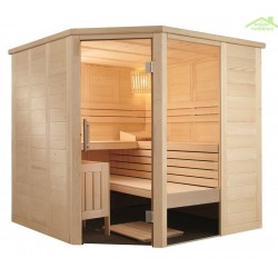 Cabine de Sauna d’angle ALASKA CORNER de SENTIOTEC 206x206 cm