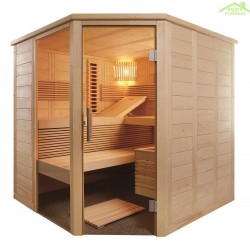 Cabine de Sauna à infrarouge ALASKA CORNER INFRA+ de SENTIOTEC 206x206 cm