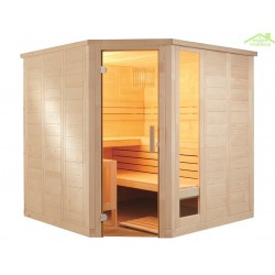 Cabine de Sauna d’angle KOMFORT CORNER de SENTIOTEC 206x206 cm