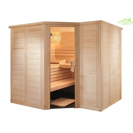 Cabine de Sauna d’angle POLARIS SMALL de SENTIOTEC 206x144 cm