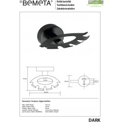 Porte brosse à dents mural DARK en laiton noir 105x54x89 mm Porte brosse à dents mural DARK en laiton noir 105x54x89 mm
