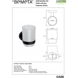 Porte-verre mural DARK en laiton noir 7x9,5x10,5cm Porte-verre mural DARK en laiton noir 7x9,5x10,5cm