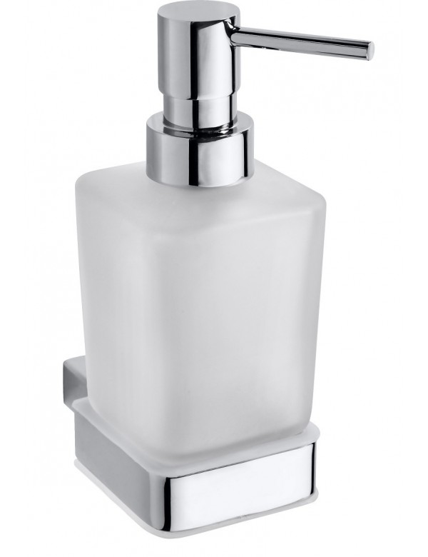 Distributeur de savon liquide en chrome et en verre VIA 6,5 x15x 12cm / 250ml