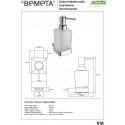Distributeur de savon liquide en chrome et en verre VIA 6,5 x15x 12cm / 250ml