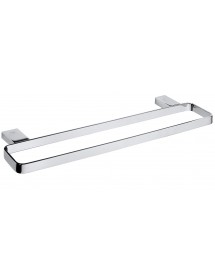 Porte serviette double VIA en laiton chromé 50 x2 x13,2 cm