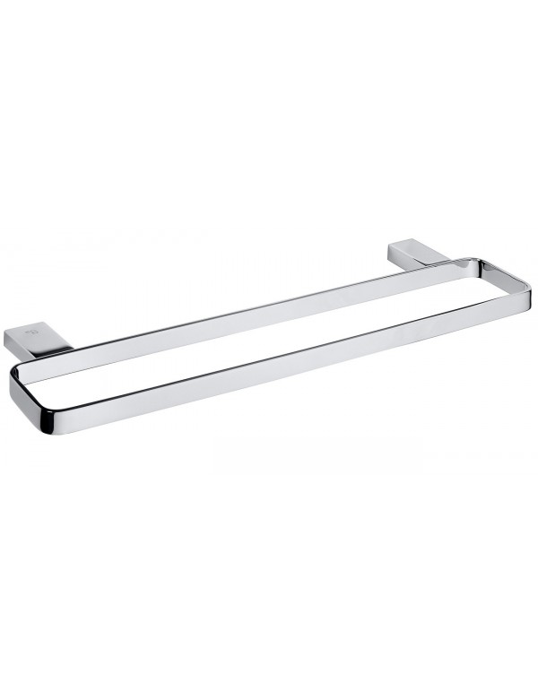 Porte serviette double VIA en laiton chromé 50 x2 x13,2 cm