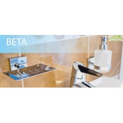 Porte-savon rectangulaireen chrome BETA 12,5cmx5,5cmx11,5cm