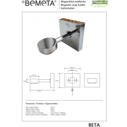 Porte-savon magnétique BETA en laiton chromé 5,5 x 5,5 x7 cm Porte-savon magnétique BETA en laiton chromé 5,5 x 5,5 x7 cm