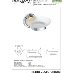 Porte-savon en verre RETRO laiton chromé doré 11x6,5x13,8 cm Porte-savon en verre RETRO laiton chromé doré 11x6,5x13,8 cm