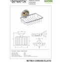 Porte-savon en grille mural en laiton chromé doré RETRO 14x6,5x14,2 cm