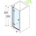 Porte de douche battante avec 1 fixe en alignement NOVELLINI GALA 1B - H 200cm