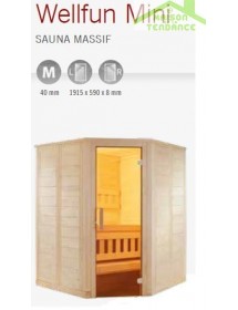 Cabine de Sauna d’angle WELLFUN MINI de SENTIOTEC 145x145 cm