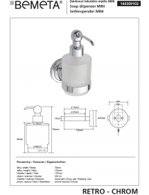 Distributeur de savon RETRO en verre 7x15x13,5 cm / 200 ml
