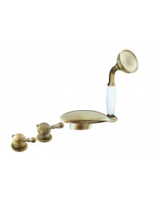 Mélangeur baignoire à cascade 4 trous en laiton