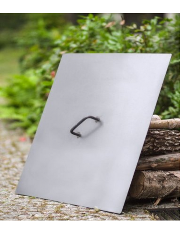 Couvercle de brasero carré en acier 50x50 cm