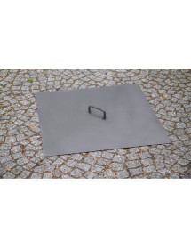 Couvercle de brasero carré en acier 50x50 cm