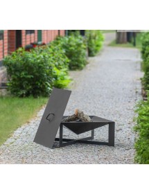 Couvercle de brasero carré en acier 50x50 cm