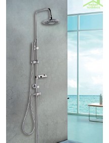 Set de douche mural chromé MAIRI avec douchette 128 cm Set de douche mural chromé MAIRI avec douchette 128 cm
