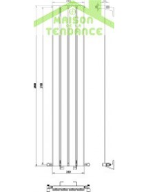 Radiateur design vertical MARCELO 91x180 cm en chrome