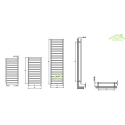 Radiateur sèche-serviette design vertical KARNAK 50x170 cm en chrome
