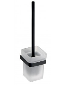 Goupillon de toilette de brosse NERO en laiton noir et verre 38,5 cm
