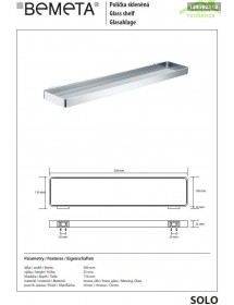 Etagère de douche murale SOLO en verre et chrome 50 x2,5 x11 cm Etagère de douche murale SOLO en verre et chrome 50 x2,5 x11 cm