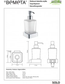 Distributeur de savon liquide SOLO en laiton chromé et verre / 250ml