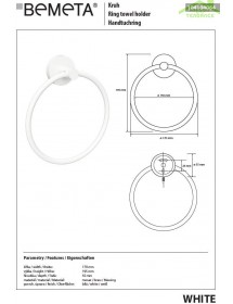 Anneau de serviette WHITE en laiton blanc 15 cm