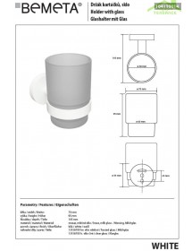Porte-verre mural WHITE en verre 7x9,5x10,5cm Porte-verre mural WHITE en verre 7x9,5x10,5cm