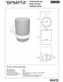 Porte-verre mural WHITE en verre 7x9,5x10,5cm