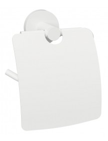 Dérouleur papier toilette WHITE en laiton blanc 14 cm avec couvercle
