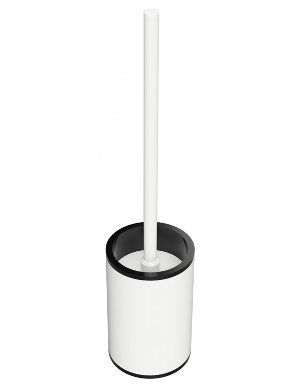 Goupillon de toilette et WC WHITE en laiton blanc 36,5 cm