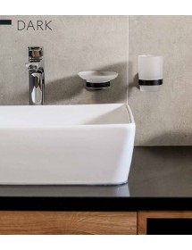 Porte-savon mural DARK en laiton noir et en verre DARK 11cm x 5,5cm x 12,9cm Porte-savon mural DARK en laiton noir et en verre DARK 11cm x 5,5cm x 12,9cm