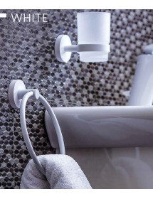 Anneau de serviette WHITE en laiton blanc 15 cm